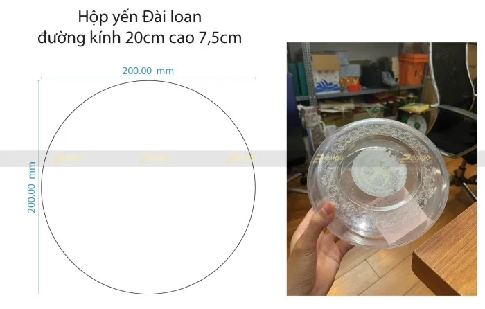 Khuôn yến Đài Loan đường kính 20cm -cao 7.5cm