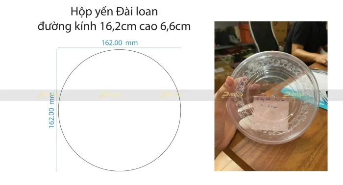 Khuôn yến Đài Loan đường kính 16.2cm - cao 6.6cm