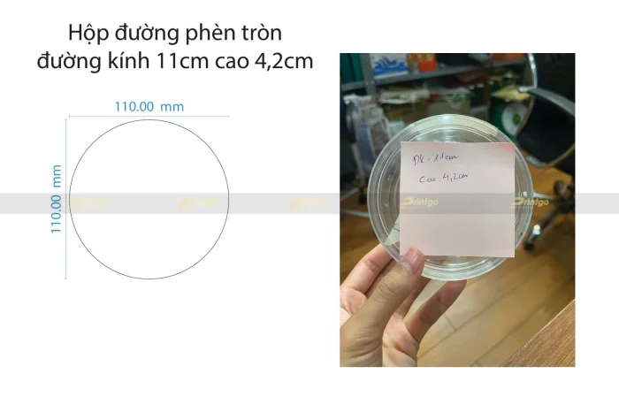 Khuôn hộp đường phèn tròn đường kính 11cm - cao 4.2cm