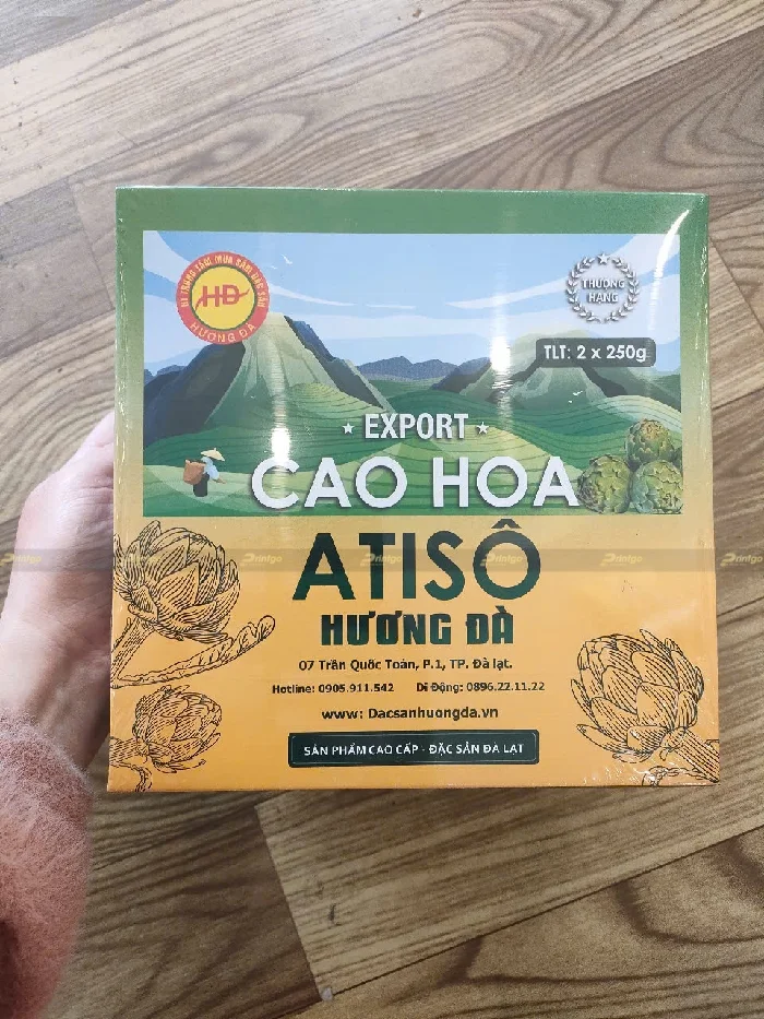 Dự án thiết kế và in hộp đựng cao hoa atiso mật ong Hương Đà