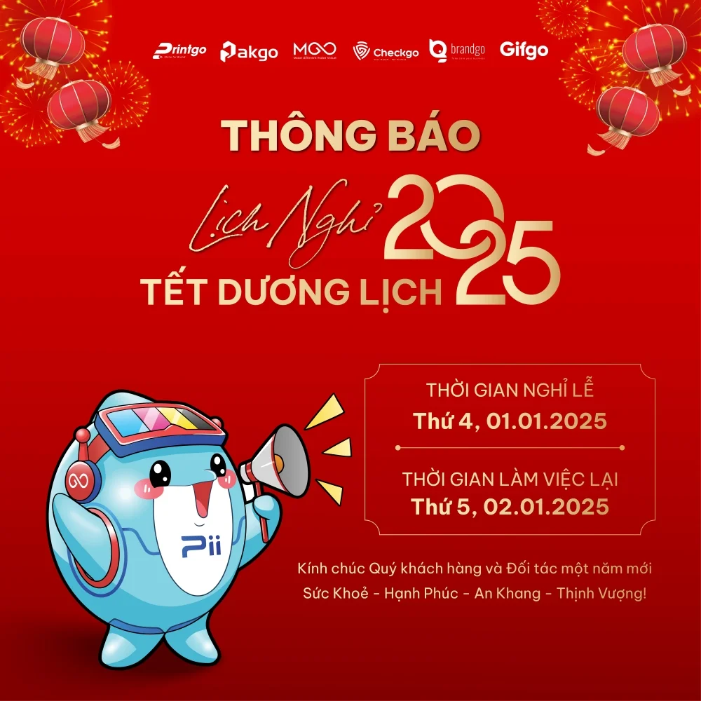 Printgo thông báo lịch nghỉ tết Dương lịch 2025