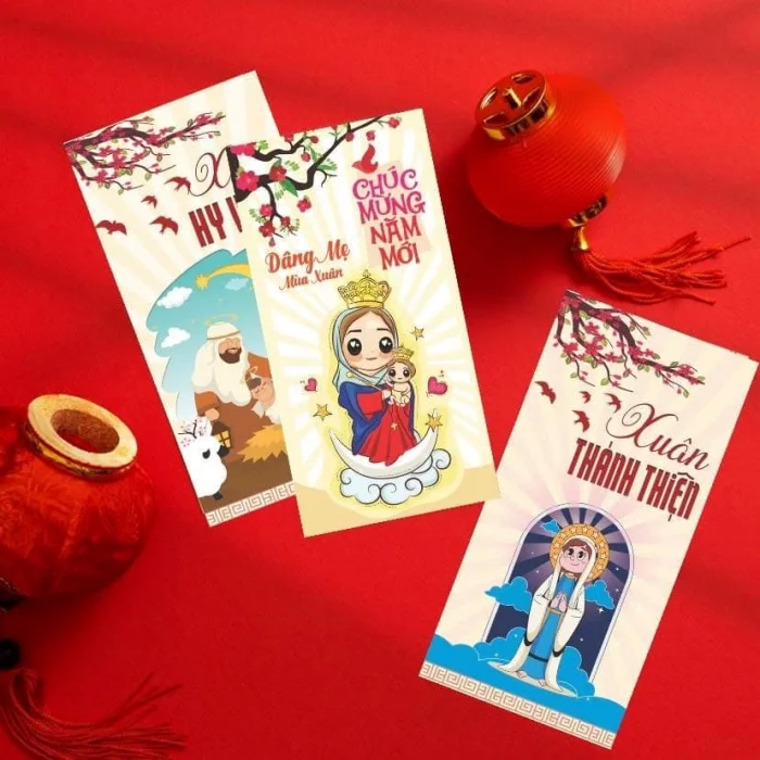 Bao lì xì công giáo - Những mẫu thiết kế độc đáo mang đến phước lành cho năm mới