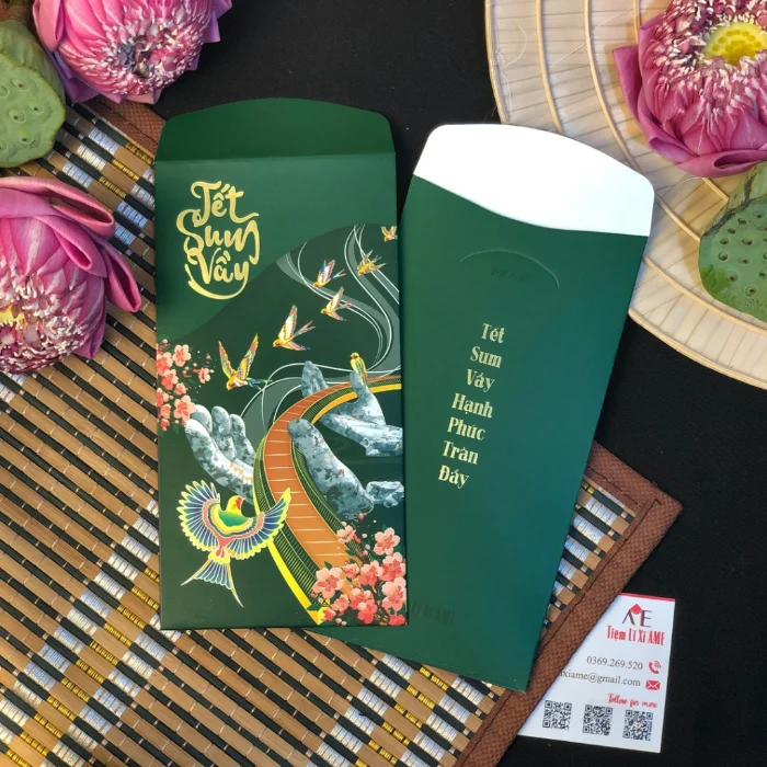 Tổng hợp các mẫu bao lì xì màu xanh đẹp, độc đáo cho năm mới 2025
