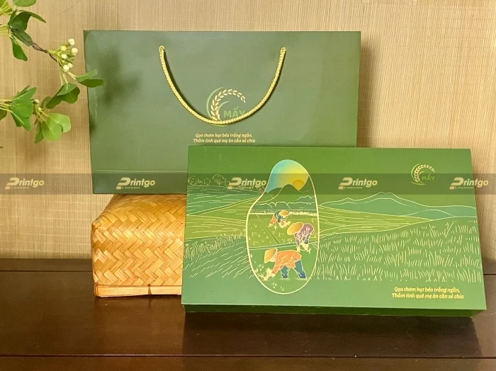 Dự án thiết kế và in hộp đựng gạo Mẩy cao cấp