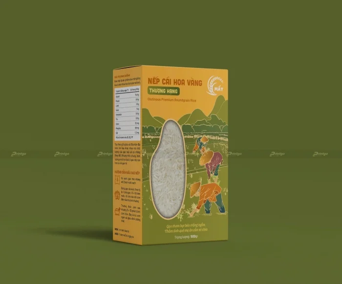 Dự án thiết kế và in hộp đựng gạo Mẩy cao cấp