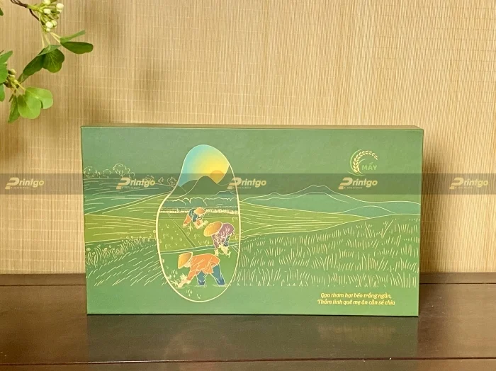 Dự án thiết kế và in hộp đựng gạo Mẩy cao cấp