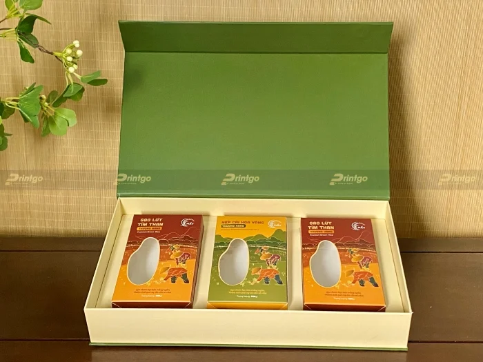 Dự án thiết kế và in hộp đựng gạo Mẩy cao cấp
