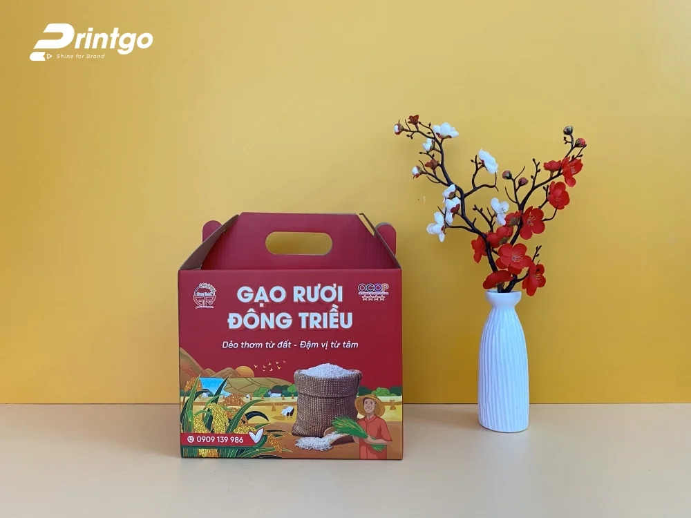 Dự án thiết kế và in ấn hộp đựng gạo rươi Đông Triều