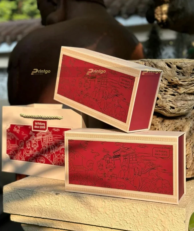 Dự án thiết kế và in ấn hộp quà Tết Tai Bakery | Printgo