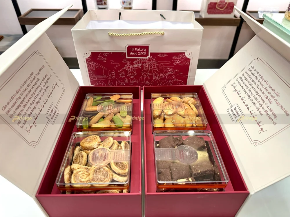 Dự án thiết kế và in ấn hộp quà Tết Tai Bakery | Printgo