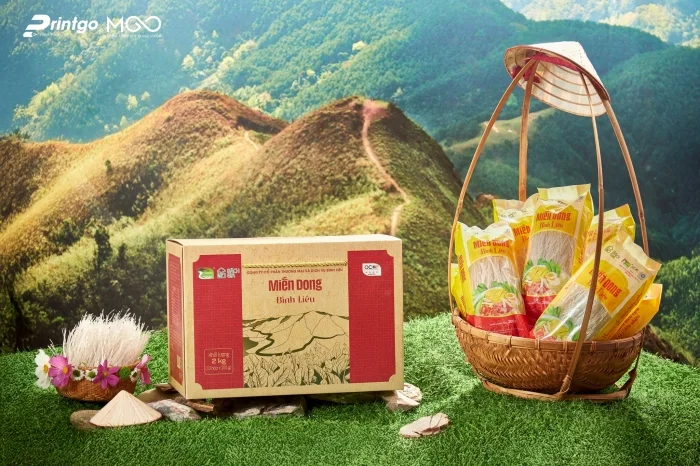 Dự án thiết kế bộ bao bì dự thi chứng nhận OCOP Miến dong Bình Liêu