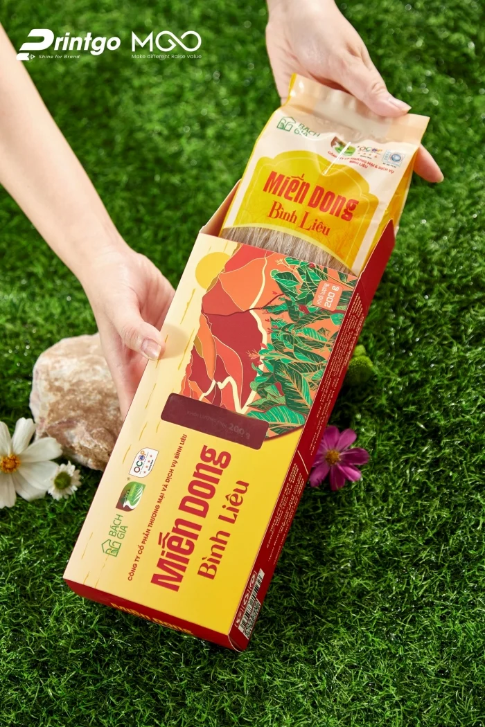Dự án thiết kế bộ bao bì dự thi chứng nhận OCOP Miến dong Bình Liêu