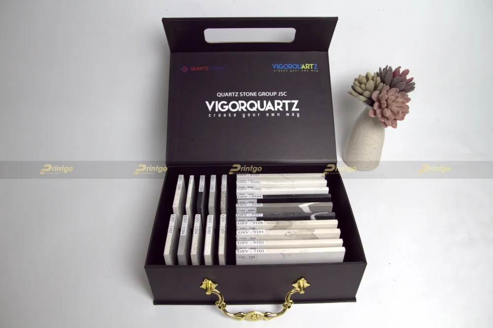 Dự án thiết kế và in hộp đựng gạch men Vigorquartz