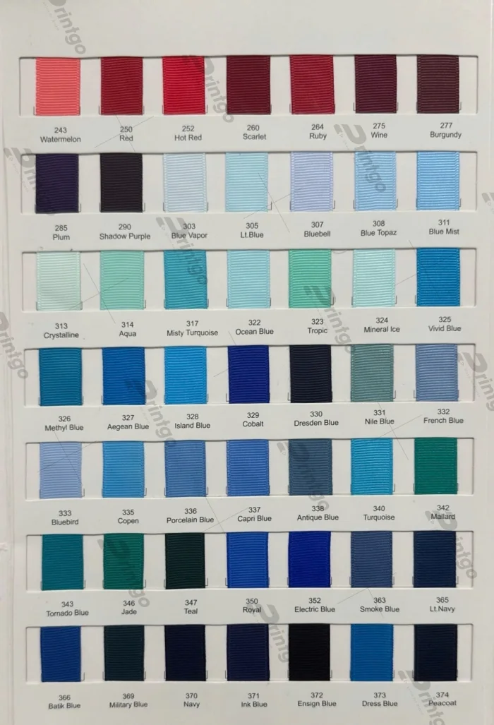 Tổng hợp bảng màu dây ruy băng vải lụa với 300+ gam màu