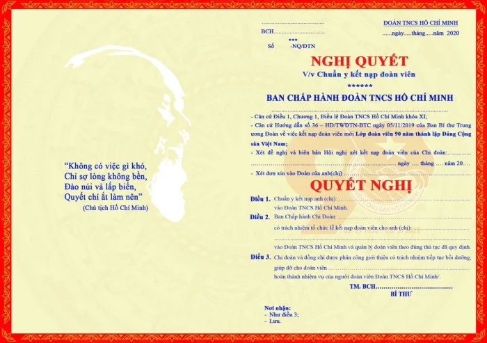 Hướng dẫn kết nạp Đoàn viên mới - Quy trình và thủ tục cần biết