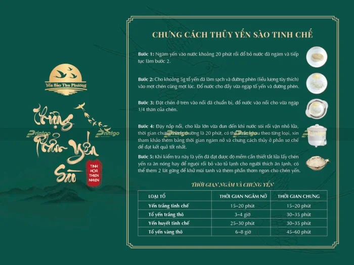 In thiệp HDSD, thiệp cảm ơn yến sào - 50+ Mẫu thiết kế ấn tượng
