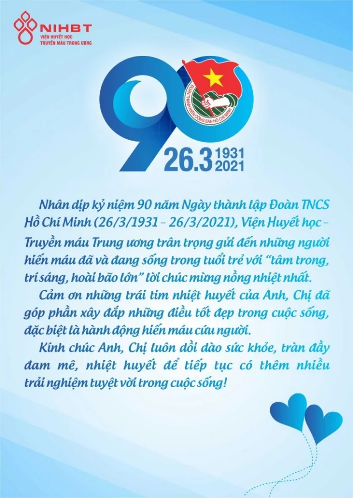 20+ Mẫu thiệp chúc mừng 26-3 ấn tượng nhân ngày thành lập Đoàn
