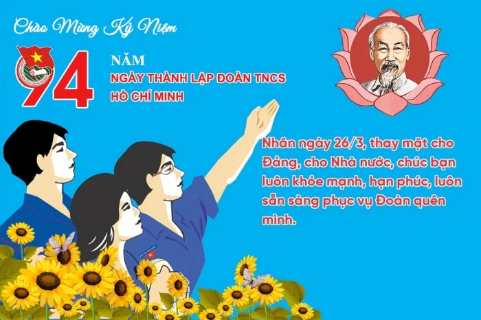 20+ Mẫu thiệp chúc mừng 26-3 ấn tượng nhân ngày thành lập Đoàn