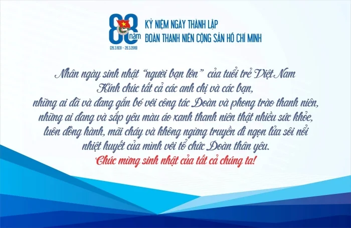 20+ Mẫu thiệp chúc mừng 26-3 ấn tượng nhân ngày thành lập Đoàn