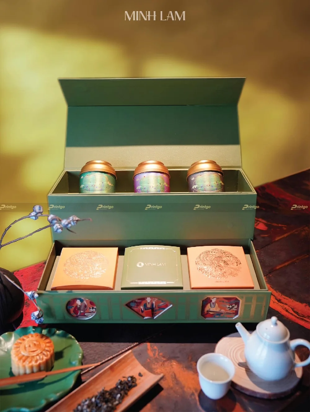 Thiết kế và in hộp đựng bánh trung thu Minh Lam