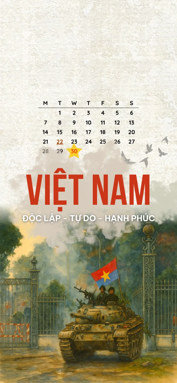 Bộ ảnh nền điện thoại 30/4 đẹp, đậm khí chất Việt - Tải miễn phí ngay hôm nay