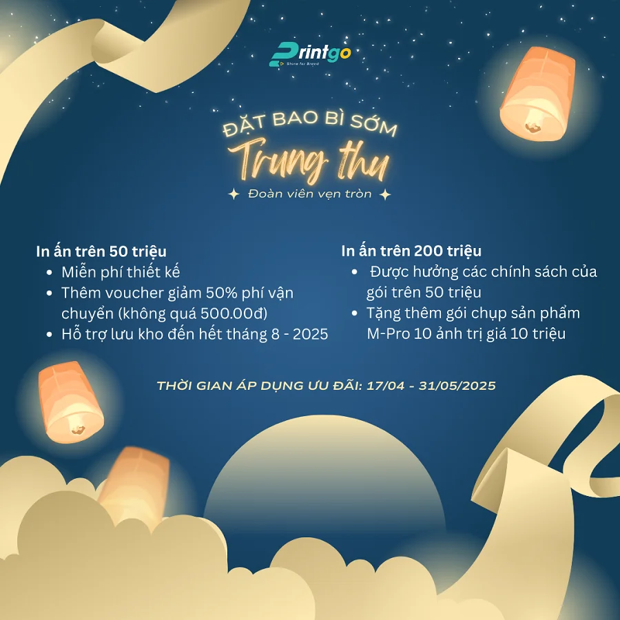 Chương trình dành cho khách hàng VIP của Printgo khi đặt sản xuất hộp quà trung thu sớm