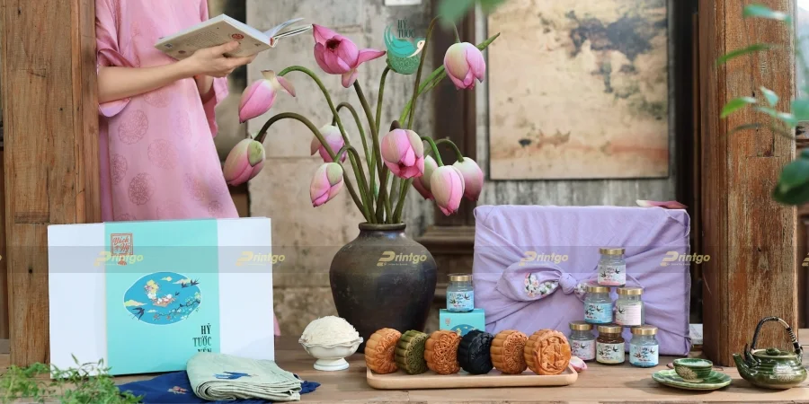 Dự án thiết kế và in hộp đựng bánh trung thu Hỷ Tước