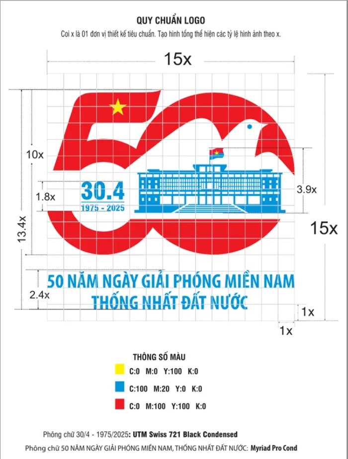 Tải vector logo kỷ niệm 50 năm Ngày Giải phóng miền Nam thống nhất đất nước