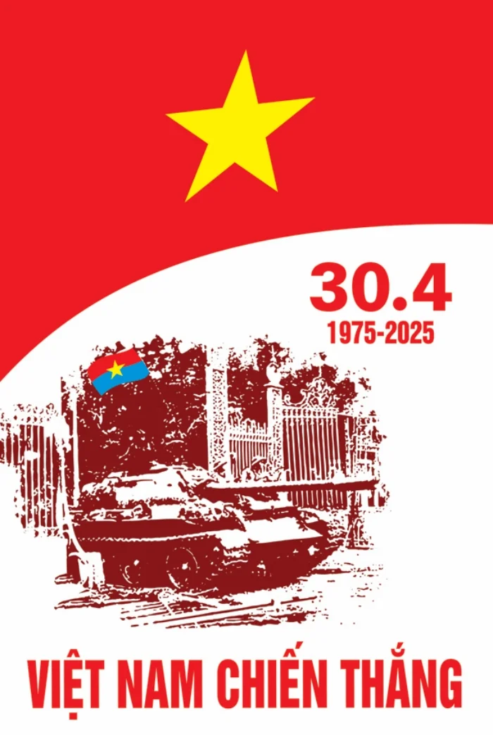 Tải vector logo kỷ niệm 50 năm Ngày Giải phóng miền Nam thống nhất đất nước