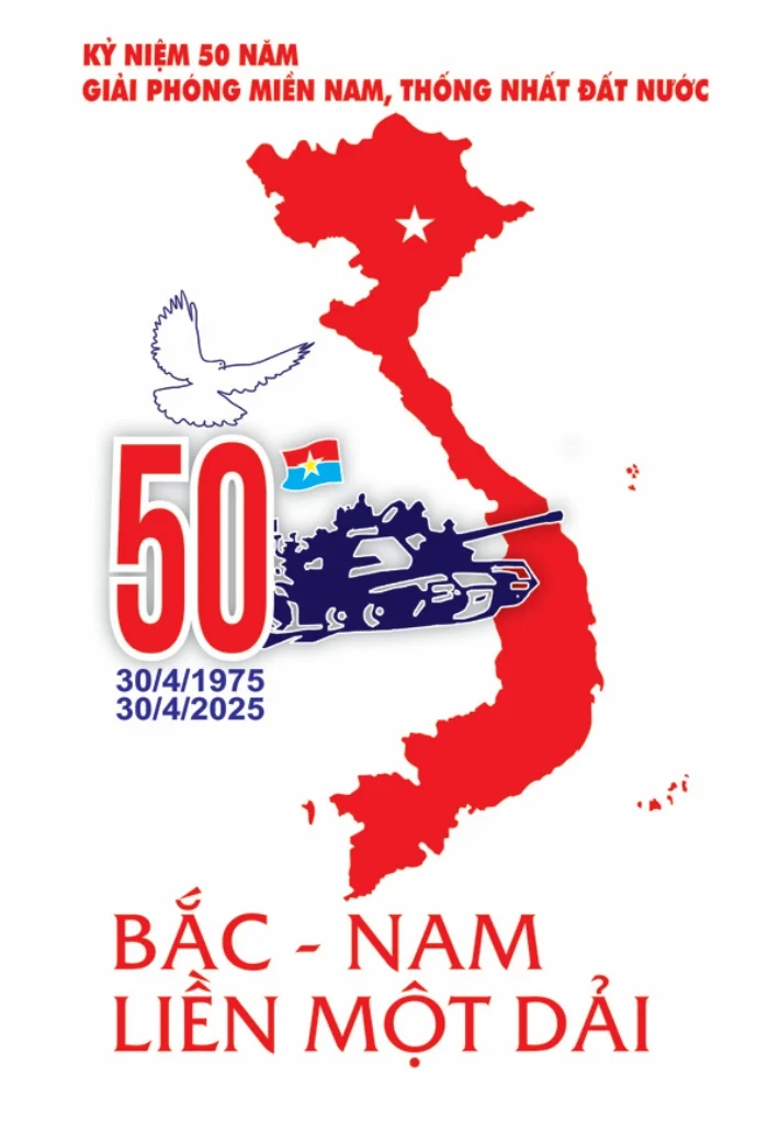 Tải vector logo kỷ niệm 50 năm Ngày Giải phóng miền Nam thống nhất đất nước