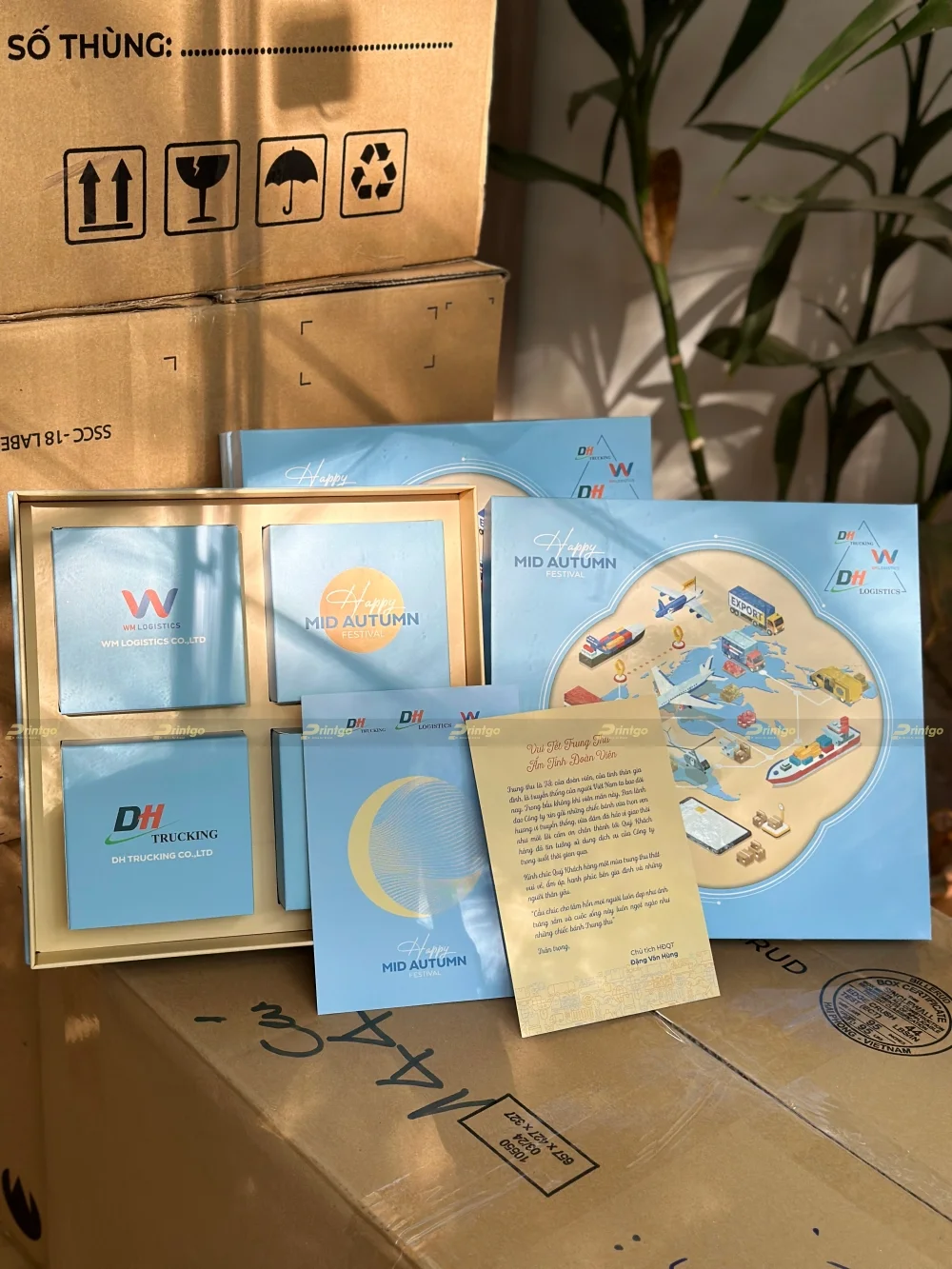 Dự án thiết kế và in hộp đựng bánh Trung thu DH Logistics