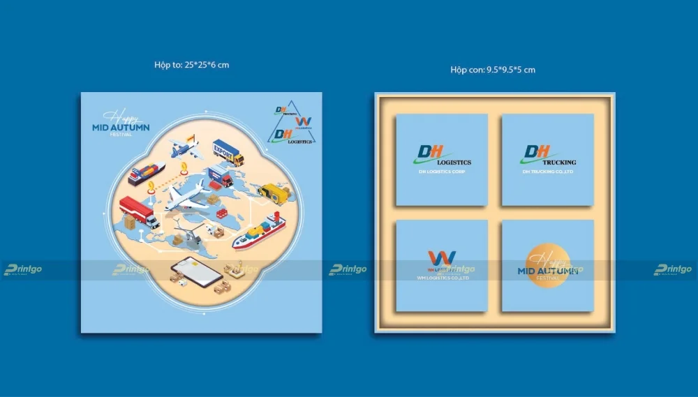 Dự án thiết kế và in hộp đựng bánh Trung thu DH Logistics