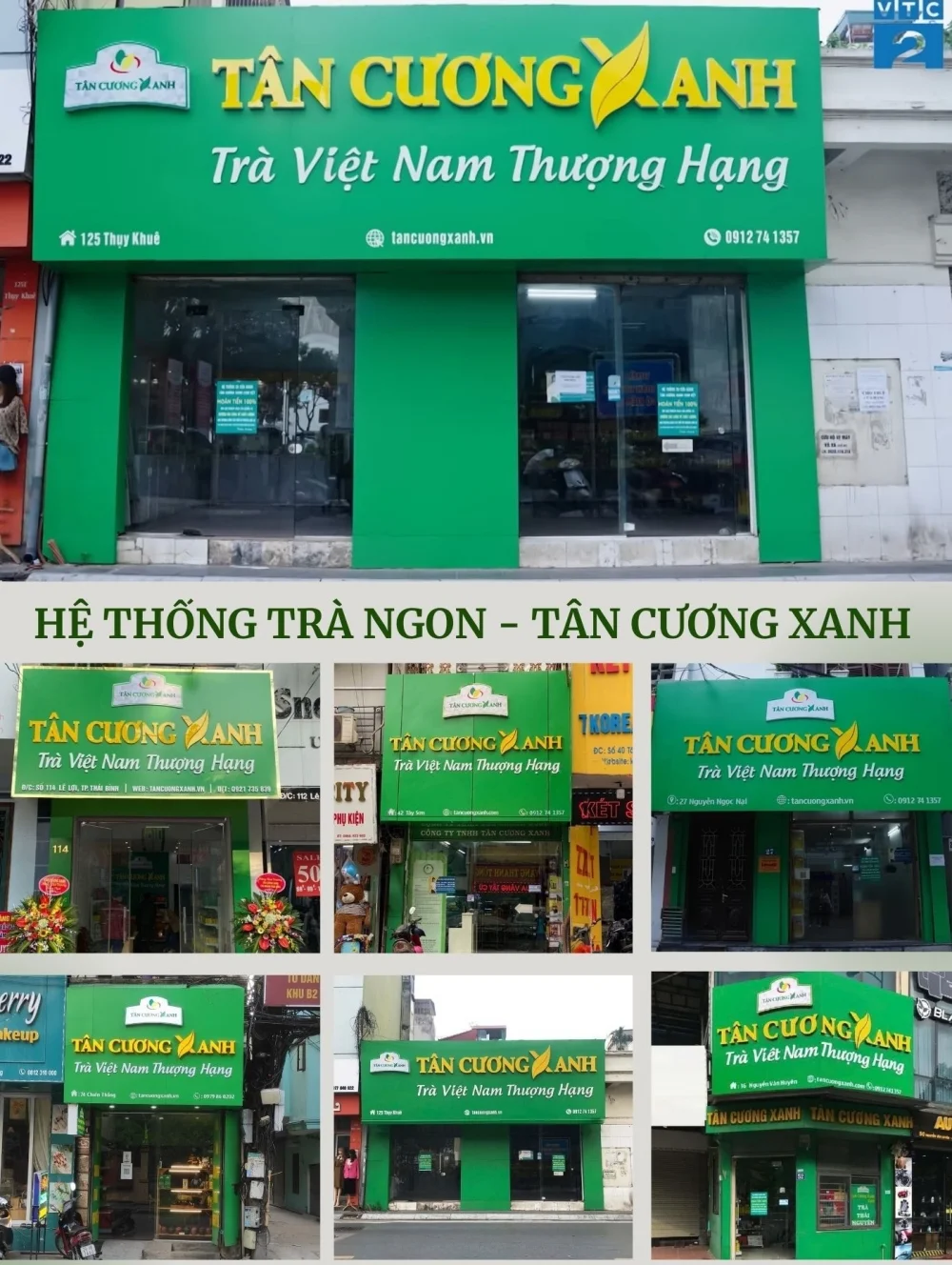 Hệ thống cửa hàng của thương hiệu trà Tân Cương Xanh