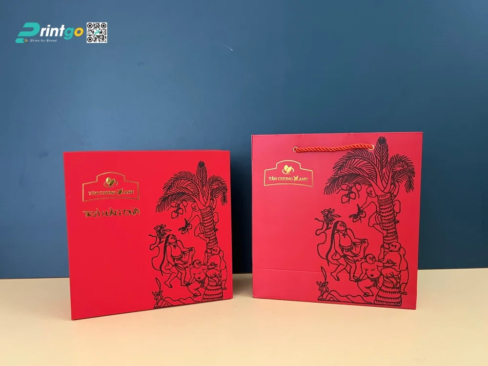 In hộp đựng trà Tân Cương Xanh - Trà Hứng Dừa