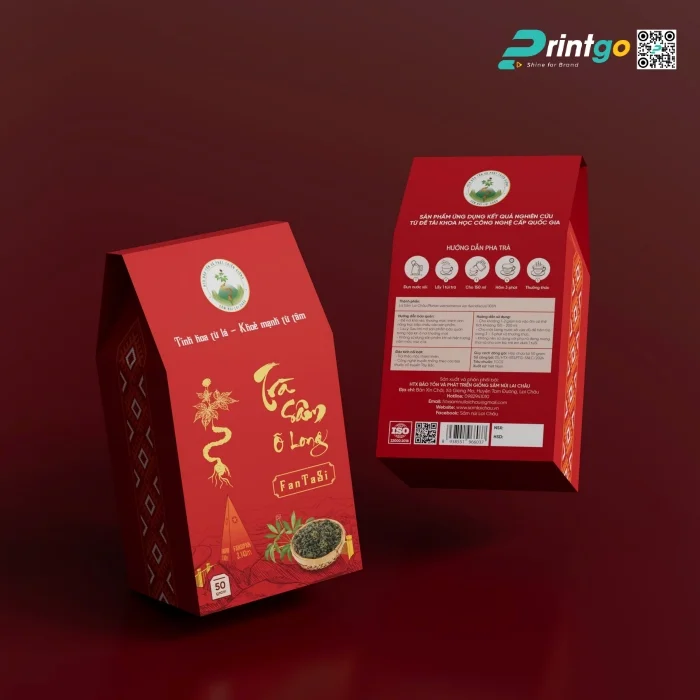 Hộp túi giấy đựng sâm núi Lai Châu kiểu dáng độc đáo