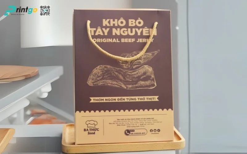 Túi giấy kraft đựng bò khô