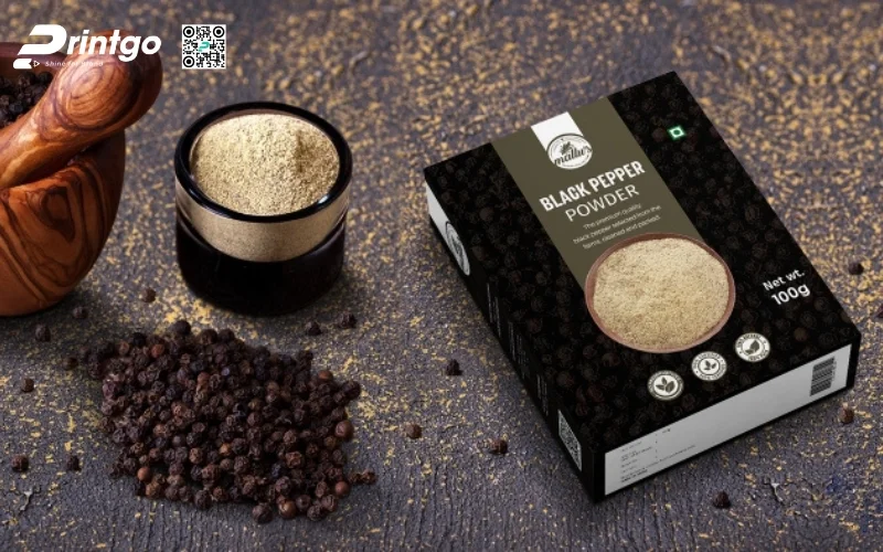 Bao bì đựng hạt tiêu dạng hộp carton mềm 