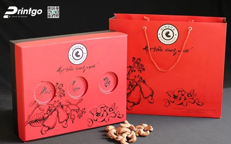 Bao bì hạt điều dạng hôp cứng cao cấp