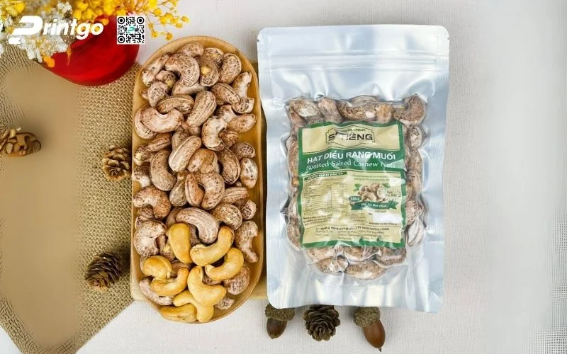 Bao bì hạt điều dạng túi hút chân không 