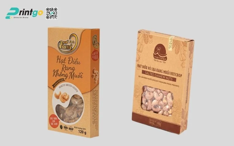 Bao bì hạt điều dạng túi giấy Kraft