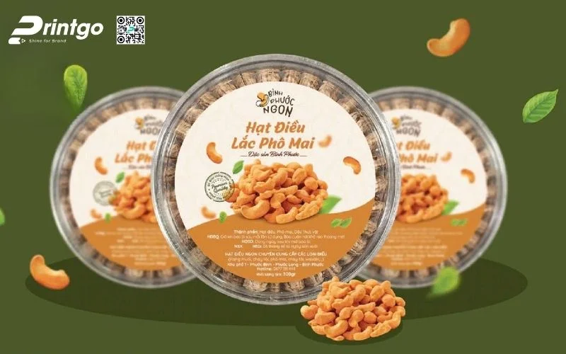 Bao bì hạt điều dạng hũ nhựa mica bầu dục 