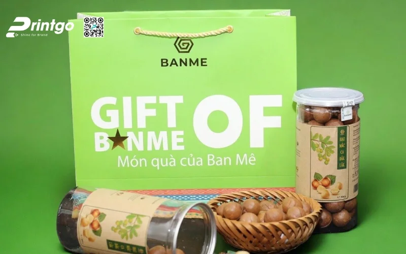 Thiết kế bao bì macca dạng túi giấy ivory