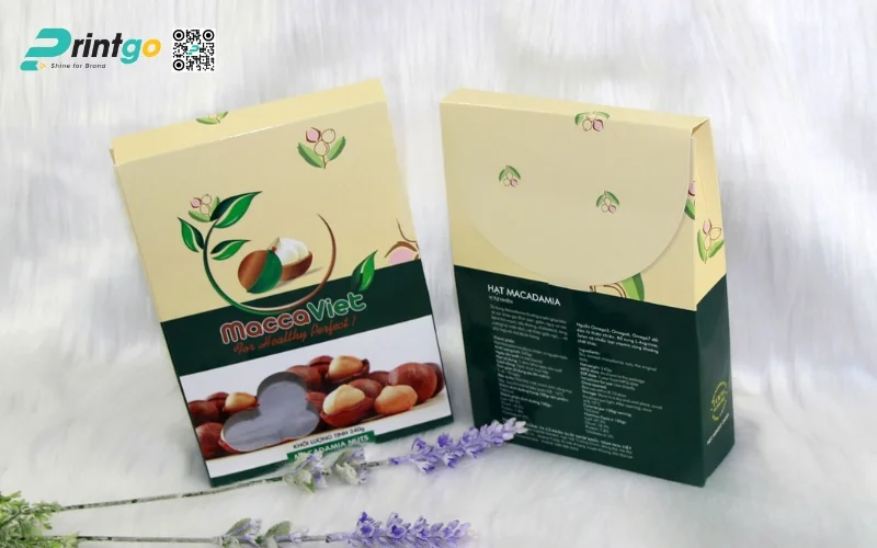 Mẫu bao bì macca dạng hộp mềm