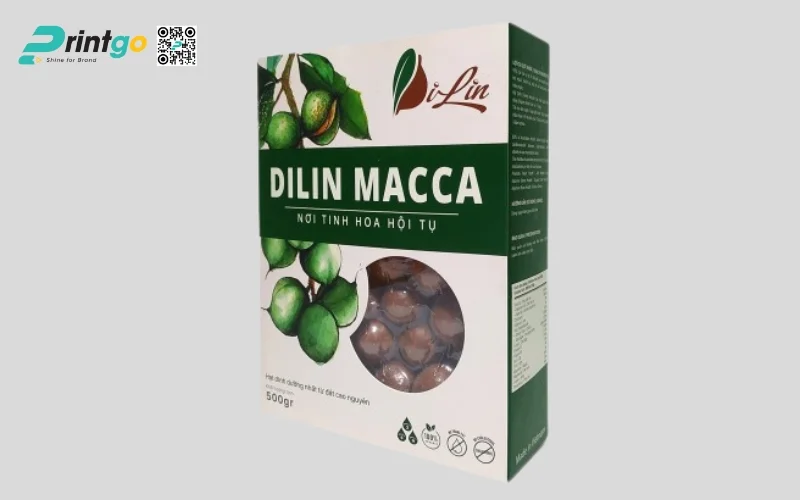 Mẫu bao bì macca dạng hộp mềm