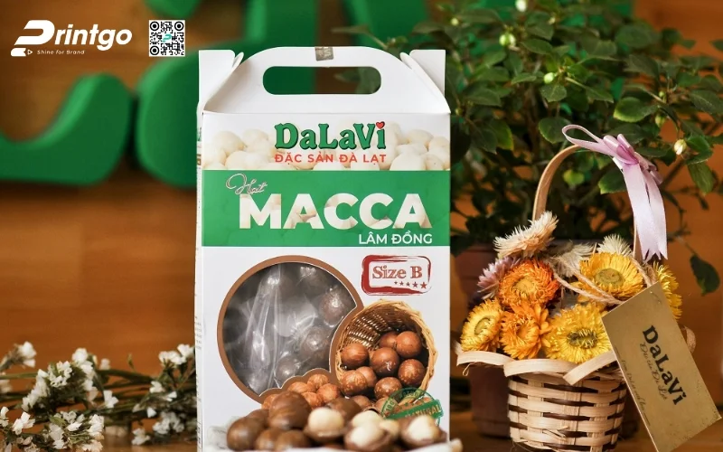 Mẫu bao bì macca dạng hộp mềm