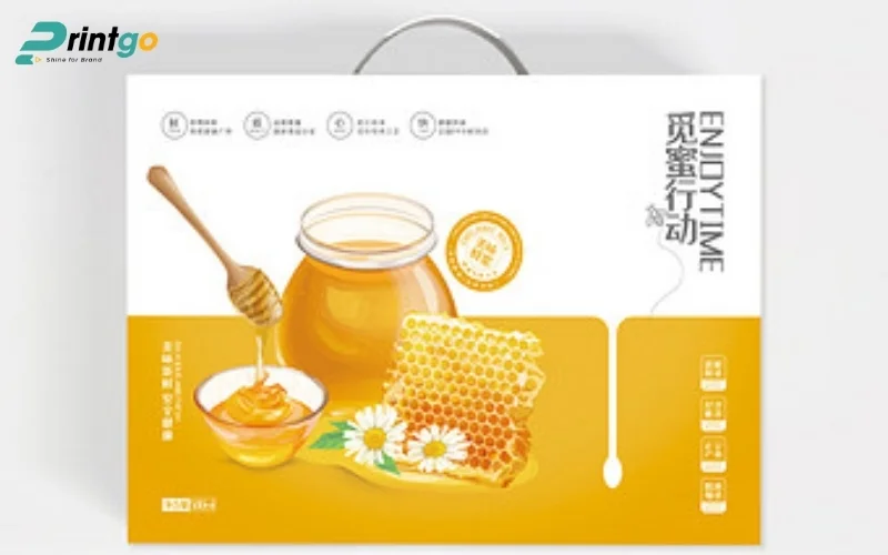 Bao bì mật ong với gam màu vàng trắng