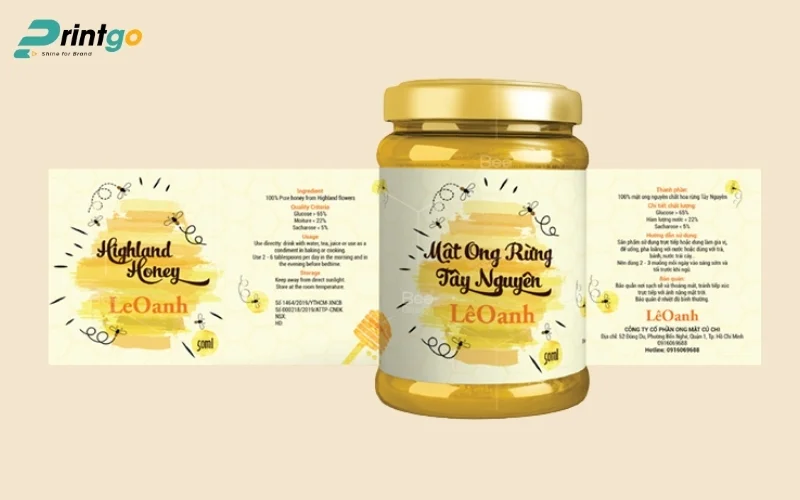 Mẫu bao bì mật ong dạng hũ