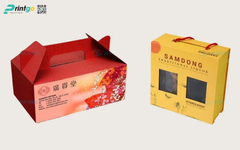 Mẫu bao bì sâm dạng hộp carton sóng 