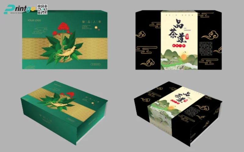 Thiết kế bao bì sâm dạng hộp carton cứng cao cấp 