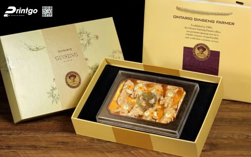 Thiết kế bao bì sâm dạng hộp carton cứng cao cấp 